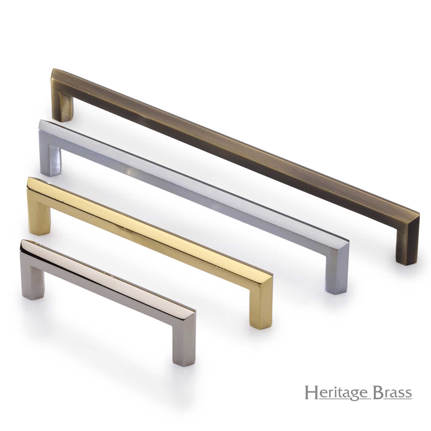 Heritage Brass Cabinet Pull Hex Profile Design 203mm Ctc Polished Nickel Finish