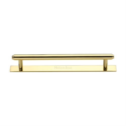 Heritage Brass Cabinet Pull Step Design with Plate 160mm CTC Polished Brass  Finish