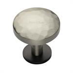 Round Hammered Cabinet Knob with Rose