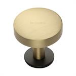 Domed Disc Cabinet Knob with Rose